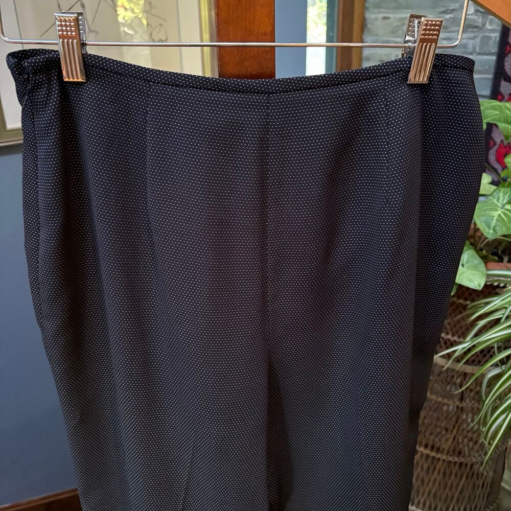 Liz Claiborne Black Mini Dot Suit Trousers Sz 10 Slim Bootcut Professional Pants - Picture 5 of 7